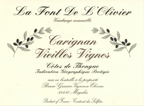 La Font de l'Olivier - Carignan, Vielles Vignes 2022
