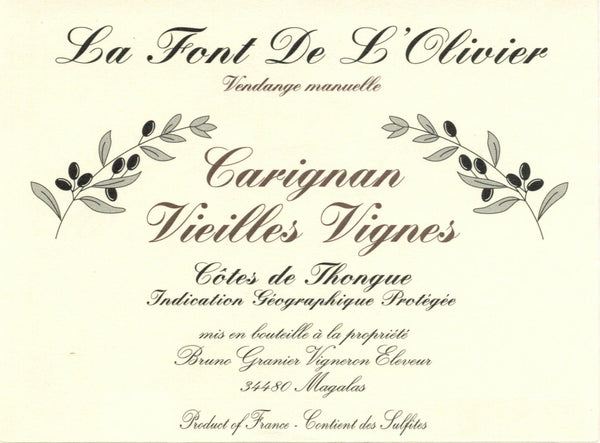 La Font de l'Olivier - Carignan, Vielles Vignes 2020