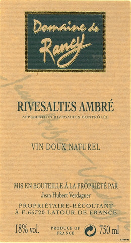 Domaine de Rancy - Rivesaltes Ambré 2001 (500ml)