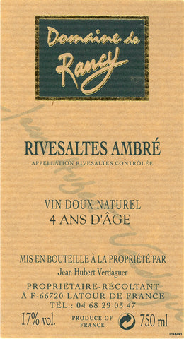 Domaine de Rancy - Rivesaltes Ambré - 4 Ans d'Age